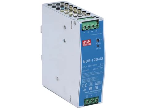 MEAN WELL NDR‑120‑48 — 48 V | 120 W | 2.5 A DIN Rail Power Supply