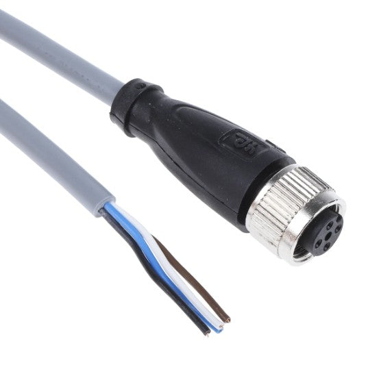 M12 I PVC Female Line Connector, 5M, 4-Pin