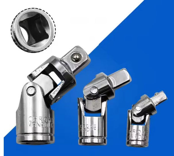 3 Pcs  Socket Adapter Hand Tool 1/2 3/8 1/4 360 Degree Socket Wrench Steel Joint Swivel Knuckle Joint Air Impact Wobble