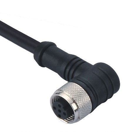 M12 L PVC Female Line Connector, 5M, 4-Pin, Right-Angle